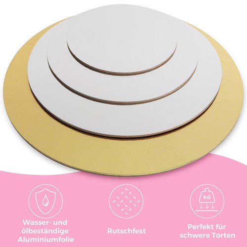 Set Di 4 Piattaforme Per Torte 15 20 25 30 Cm Base Per Torte Rotonda - Foto 3 di 8