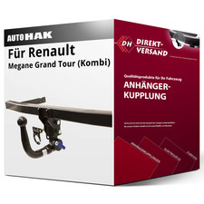 Für Renault Megane Kombi III KZ0 (Auto Hak) Anhängerkupplung vertikal abnehmbar