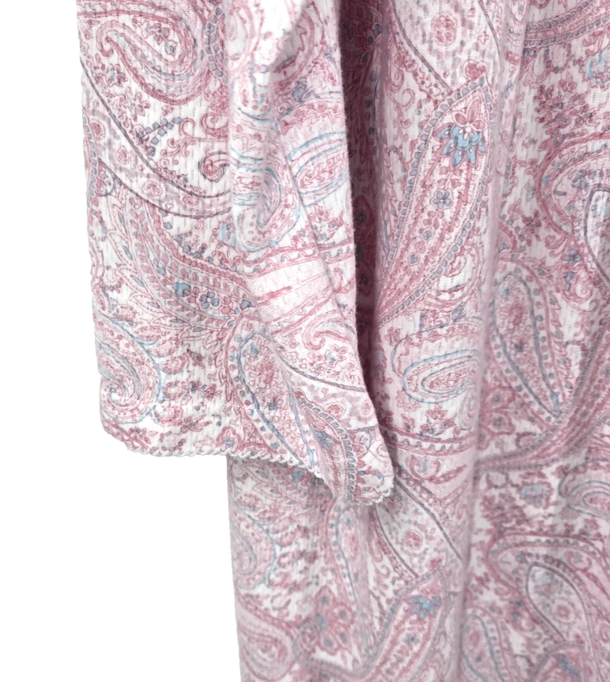 Nuevo sin etiquetas Camisón Miss Elaine 2X Rosa Paisley Suave Largo Pradera Abuela Casa Núcleo Foto 3 de 4
