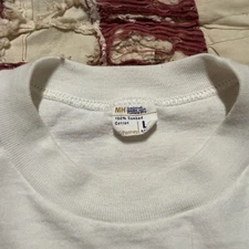 1960s JCPenny White Blank T Shirt 100% Cotton Vintage Penneys Size Large 70s USA