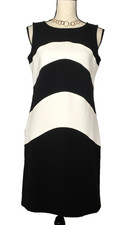 ANN TAYLOR WOMEN'S DRESS SLEEVELESS BLACK/WHITE SHORT CAREER WORK SZ 6