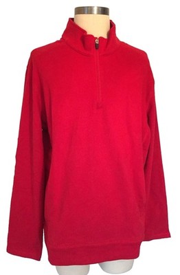 Lands' End Men's Red Polartec Half Zip Super Soft Fleece Pullover Size XL NEW