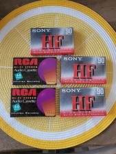 Lot of 5 NEW SEALED Blank Cassette Tapes Sony and RCA Hi-fi Stereo
