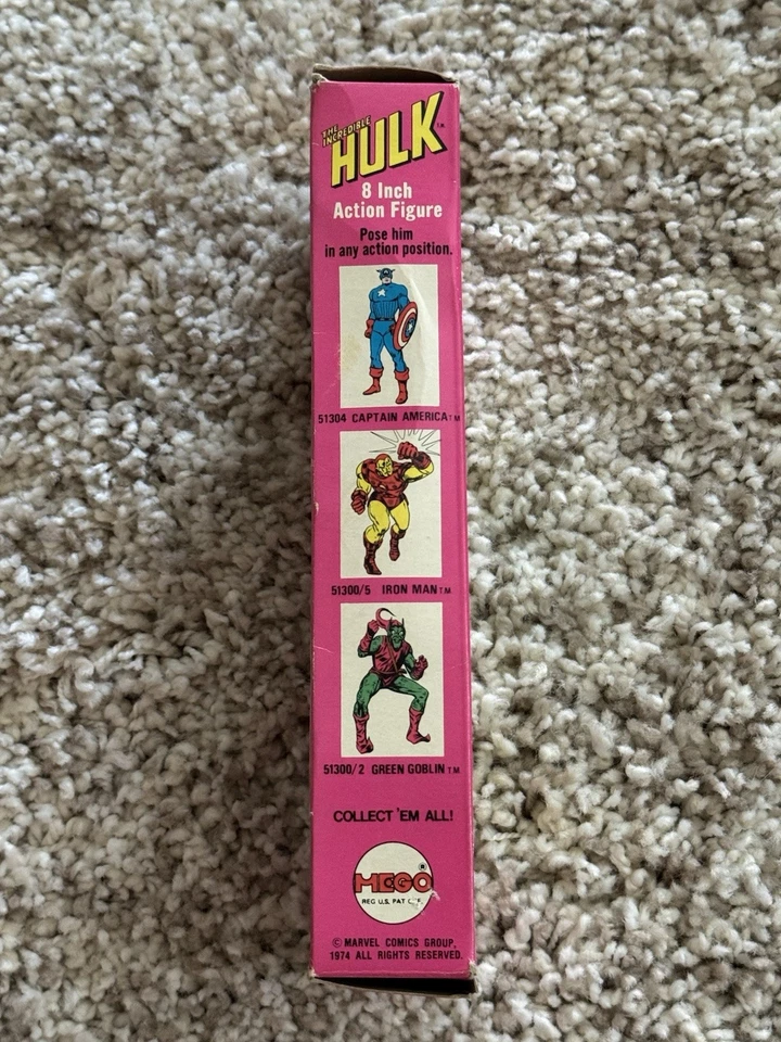 1974 MEGO RARE Incredible HULK 8 WGSH Boxed Figure #51300/6 Original Box Marvel - Image 2 of 4