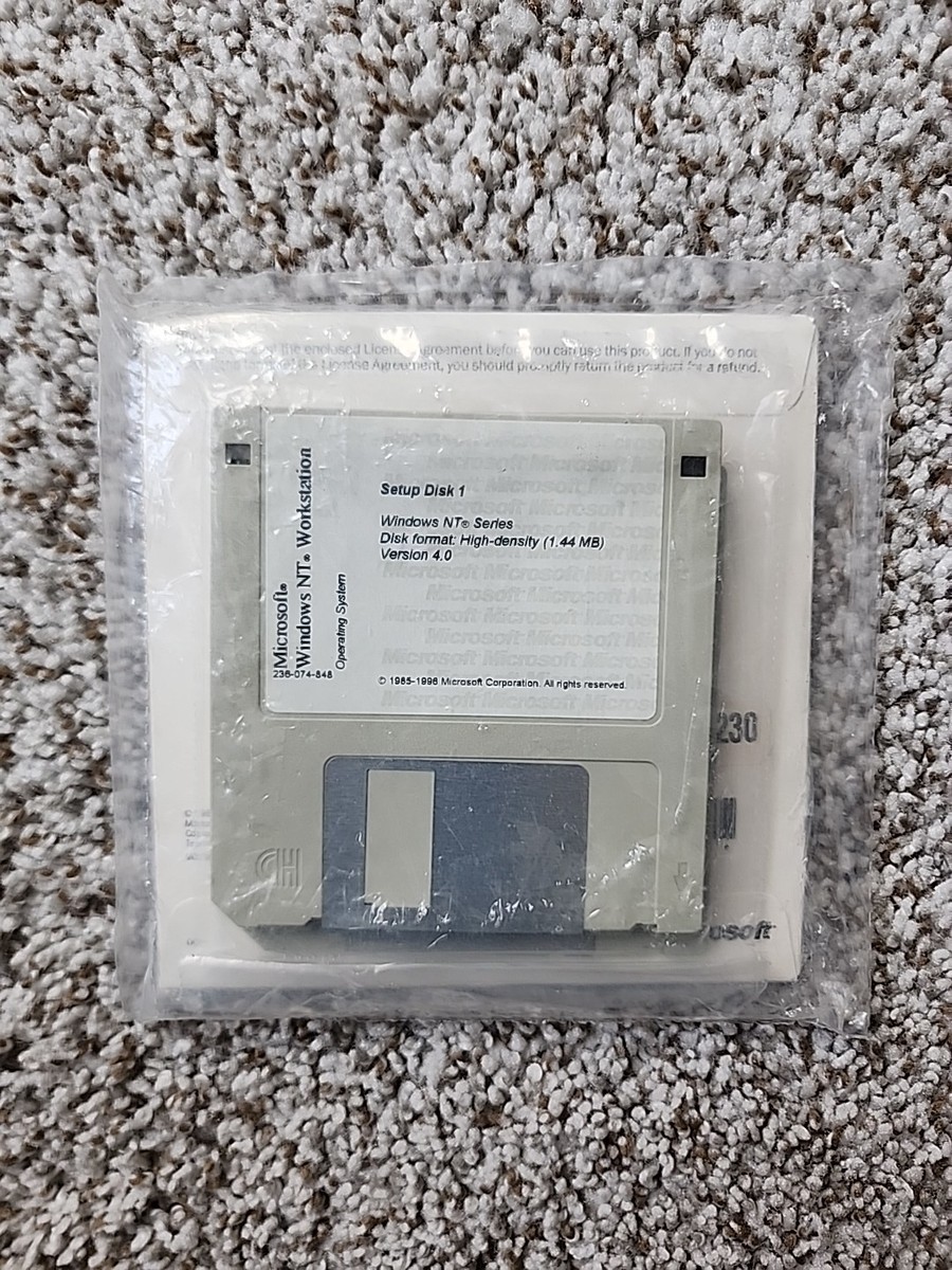 Microsoft Windows NT Workstation 4.0 CD And 3-Pack Set Up Floppy