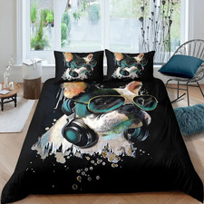 Dog Duvet Cover Set for Kids, Dog Print Bedding Set