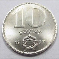 UNGARN/ 10 Forint - 1977!! - Rarit&auml;t M&uuml;nze - Stempelglanz!!!