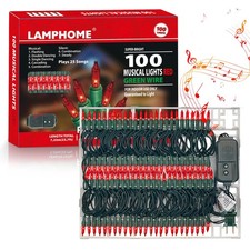 Musical Christmas Lights,100 Lights 23.7ft Plays 25 Classical Holiday Songs,U...