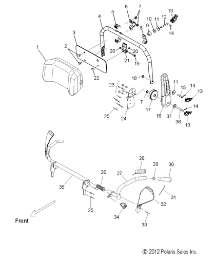 Polaris Touring Grab Handle, Right, Black, Genuine OEM Part 1018766-067, Qty 1 - Picture 3 of 3