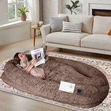 78"x44"x12.5" Human Dog Bed for Adult 78''x44''x12.5, Brown