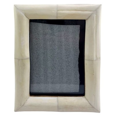 Vintage Bone Horn Inlay Picture Photo Frame Natural White Unique Genuine 5x7''