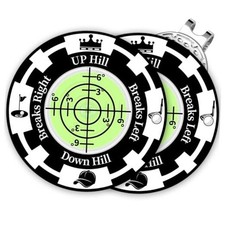 Golf Green Reader, 2 Pack Golf Ball Marker Hat Clip with High Black Green