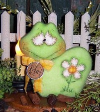 Primitive Frog Toad Daisy Doll Shelf Ornie Paper Pattern 444