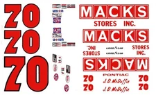 #70 JD McDuffie Macks Stores 1/64th HO Scale Slot Car Waterslide Decals