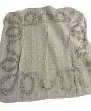 Vtg. Baar  Beards Inc Made in Japan Embellished Sheer Silk Hand Rolled Scarf