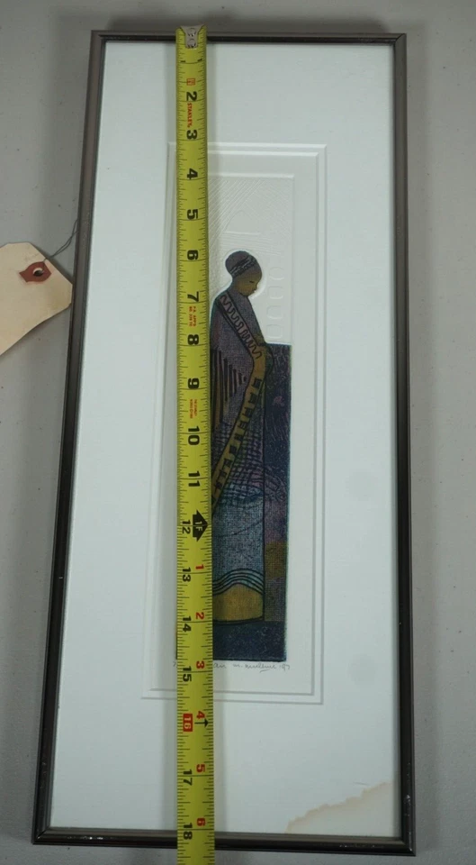 Enmarcado Mathias Muleme Grabado Proceso Intaglio Impresión Firmado a Mano Hombre Número Foto 3 de 4