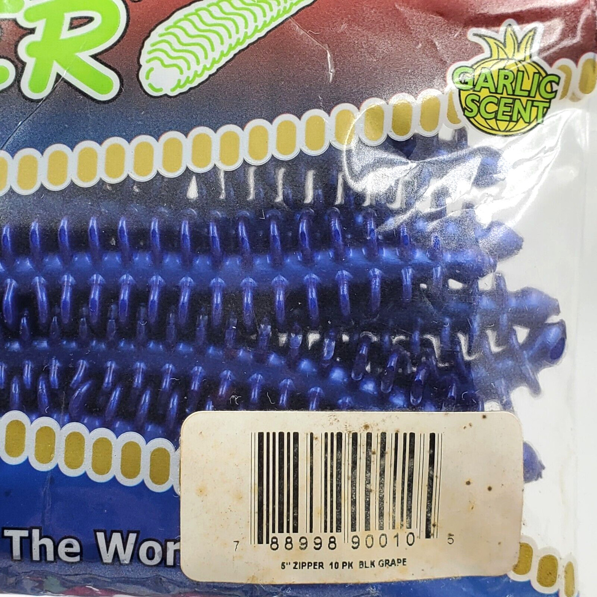 Original Zipper 5 Worm 10 Count Pack You Pick Color Made In USA