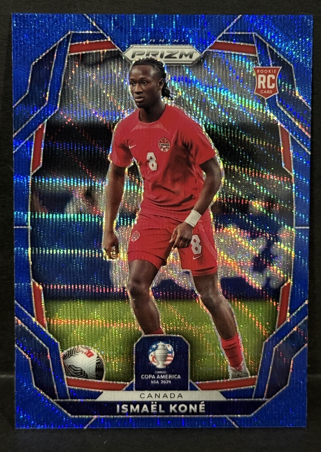 2024 Panini Prizm Copa America Canada RC Ismael Kone Blue Wave Prizm /199