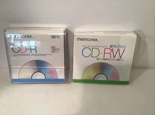 Memorex CD-RW 5 Pk & CD-R 10 Pk. New Sealed Free Shipping