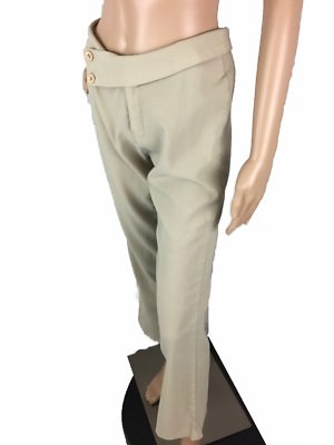 WWW Womens Pants Stretch Slim Fit Khaki Zipper Front OfficePants