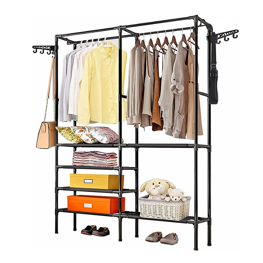 Metal Clothes Rails Storage Garment Shelf Heavy Duty Hanging