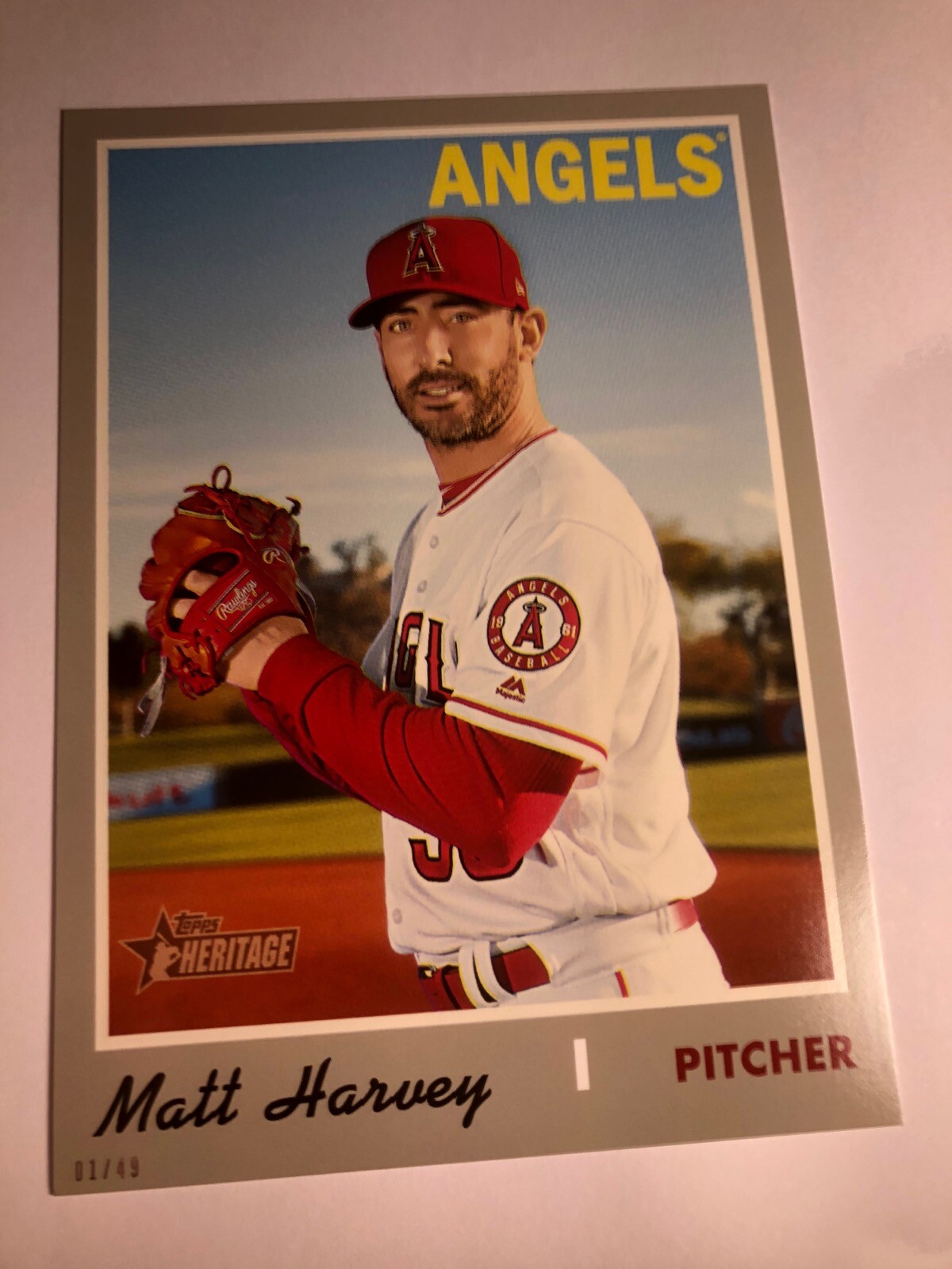2019 Heritage High Number Jumbo Matt Harvey Angels 674 01/49 5x7