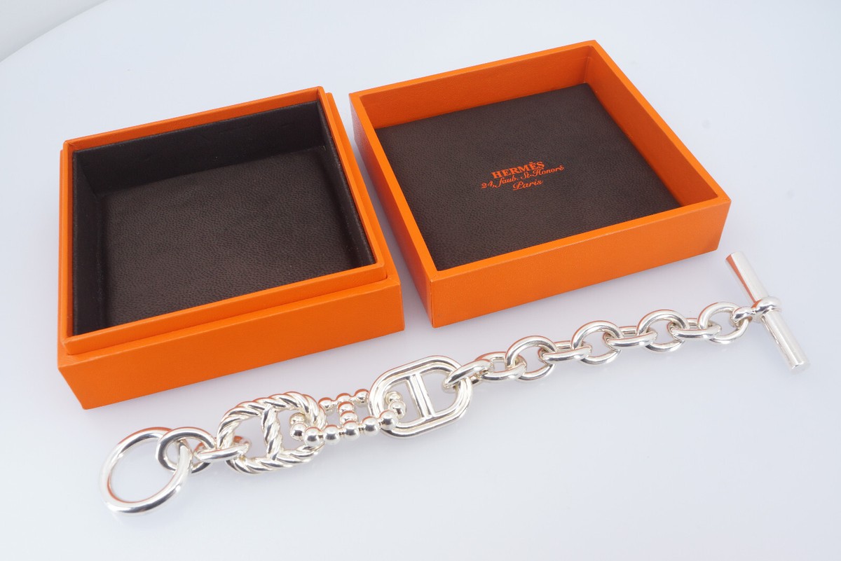 HERMÈS Bracelet - Chain d'Ancre Parade TGM - Silver - With Box | eBay