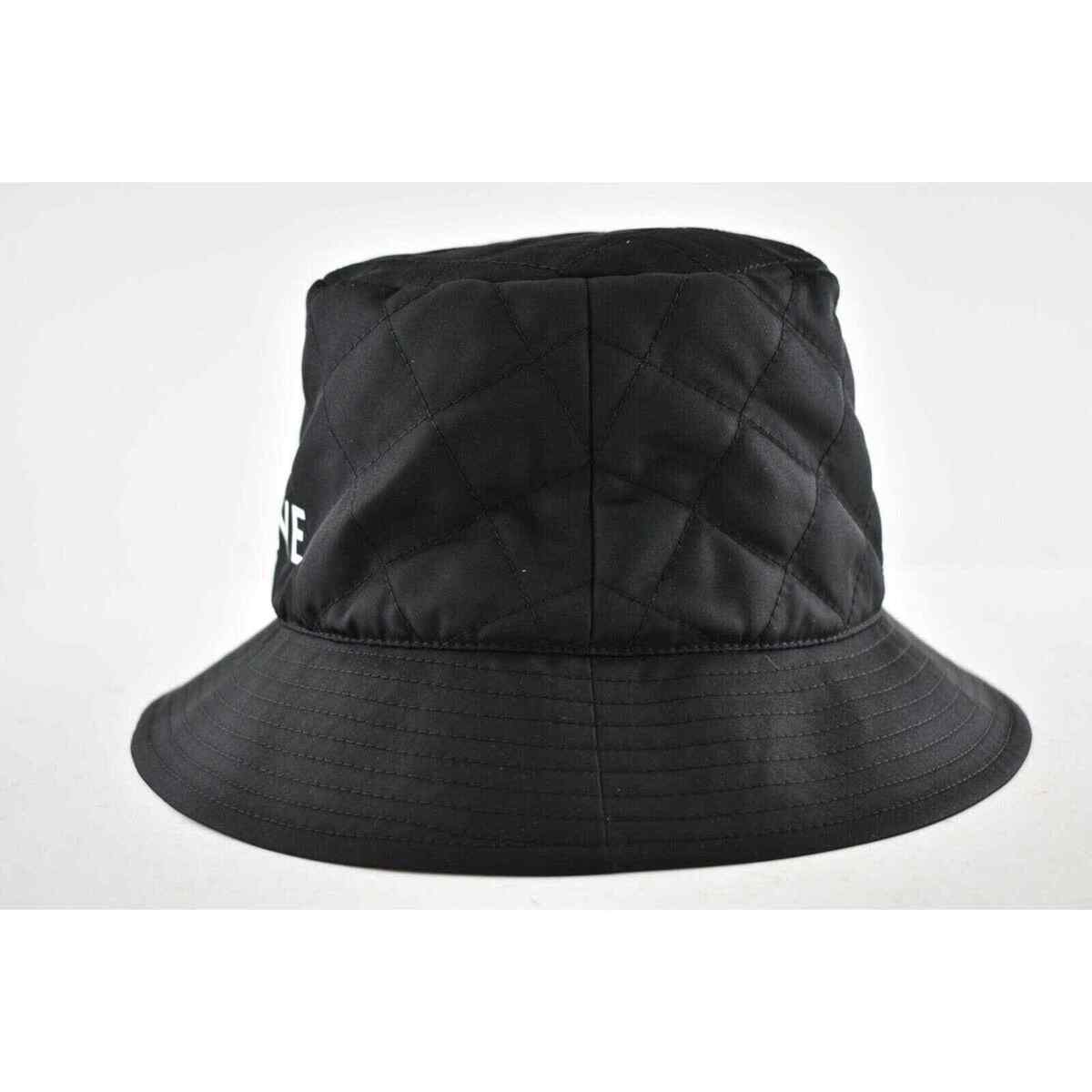 Celine Paris Black Quilted White Logo Nylon Twill Orange Sun Celine Paris Black Quilted White Logo Nylon Twill Orange Sun