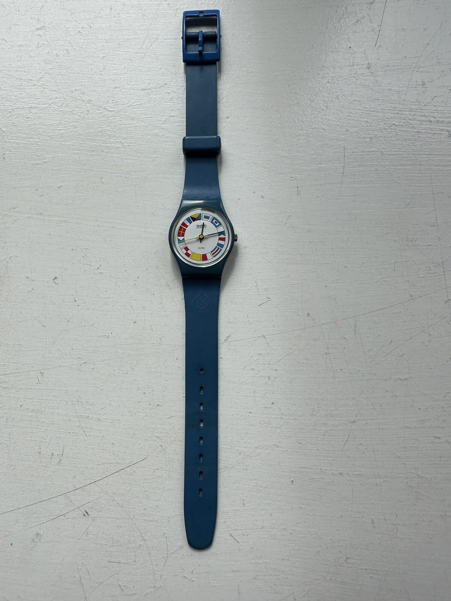 ビンテージ Swatch 「12 Flags」 SWATCH GS101 - 12 FLAGS / YEAR 1984 * VINTAGE / COLLECTABLE
