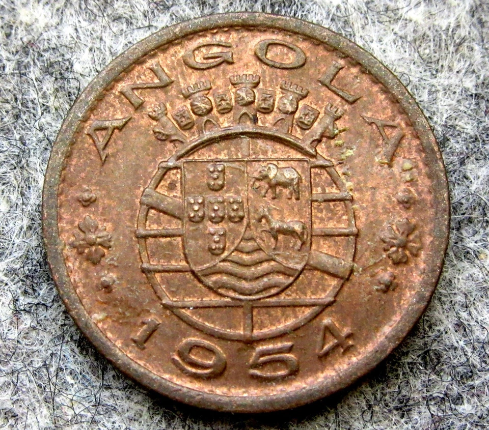 ANGOLA PORTUGUESE COLONIAL 1954 50 CENTAVOS AUNC - Image 3 of 4