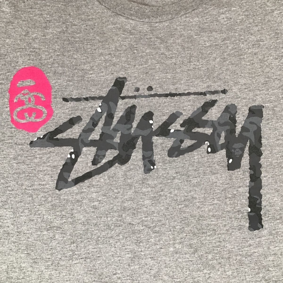 BAPE × stussy ILL COLLABORATION Shark T-shirt Gray A Bathing BAPE × stussy ILL COLLABORATION Shark T-shirt Gray A Bathing