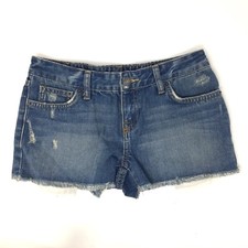 Ralph Lauren Girls Size 14 Denim Shorts Distressed Medium Wash Cut Offs