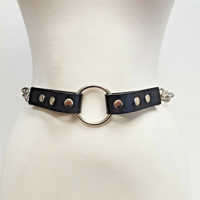 Women Biker Silver Chain Belt size S/M eBay