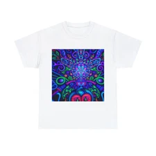 Psychedelic T Shirt Art Unisex Adult Rave Hippie LSD DMT Fractal Mushrooms
