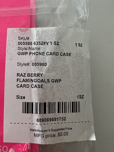 NEW Lilly Pulitzer Phone Card Case Pink Raz Berry Flamingoals GWP #005980 - Picture 3 of 3
