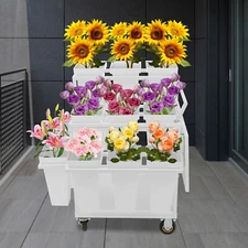 Flower Display Stand Rolling Flower Display Rack Flower Display Stand 18 Buckets