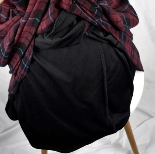Lane Bryant Plaid Shirt Dress Plus Size 20 Burgundy Drawstring Waist Long Sleeve - Picture 13 of 13