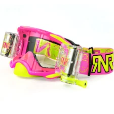 RIP N ROLL PLATINUM WVS ROLL OFF GOGGLES Neon Pink MOTO X RNR Wide vision System
