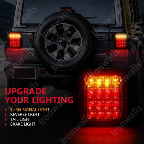 Par de luces traseras LED luz de reversa de giro de freno para Jeep Wrangler TJ 1997-2006 - Imagen 7 de 12