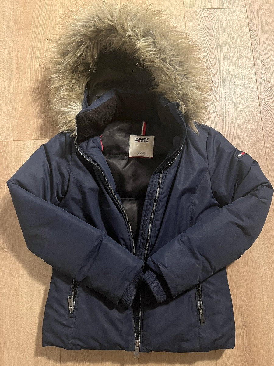 tommy hilfiger Logo Padded Parka coat Navy blue Xs Good Quality