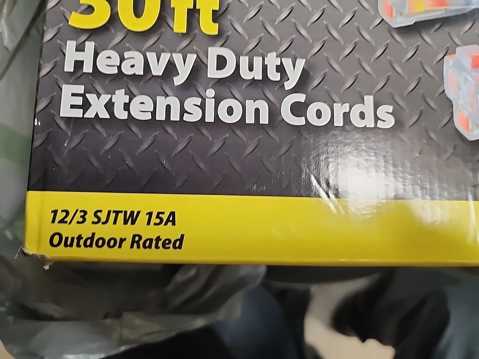 Prime Wire 30 Ft 12/3 Yellow Extension Cords Heavy Duty 2 Pc Light Indicator - Image 2 of 4
