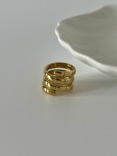 Signatur Ring Schlange Gold Silber Damen 18k vergoldet Edelstahl Wasserfest