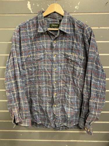 Vtg 90s Multicolor Plaid Flannel Shirt Mens Long … - image 1