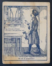 Antique Chromo Card RIDDLE RIDDLE GAME or is the PRISONER Riddle