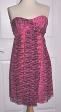 EXPRESS Women's Pink CRINKLE SILK STRAPLESS DRESS Size 6
