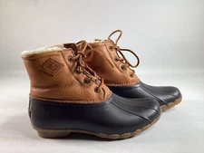 Womens Sperry Saltwater Winter Lux Tan Duck Boots NEW