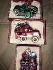 <!--F#f_0-->Hallmark Hand Blown Christmas Ornaments Murray Fire Truck / Wagon / Loco MCM<!--F/-->