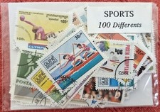 SPORTS lot de 100 timbres tous différents neufs et oblitérés.