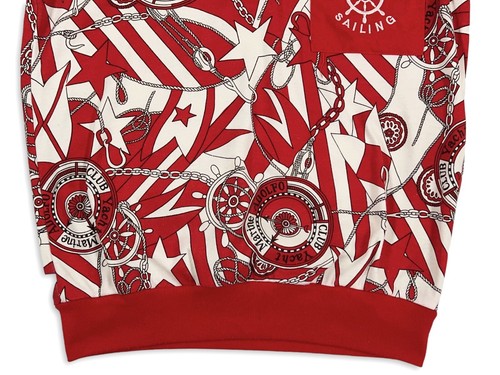 VINTAGE HERREN ROT WEISS AOP YACHT CLUB POLO GRÖSSE S - Bild 7 von 16