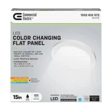 15 in. 22.5-Watt White Integrated LED 1650 Lumens Edge-Lit Round Flat Panel